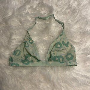 Calvin Klein Green Floral Halter Bralette